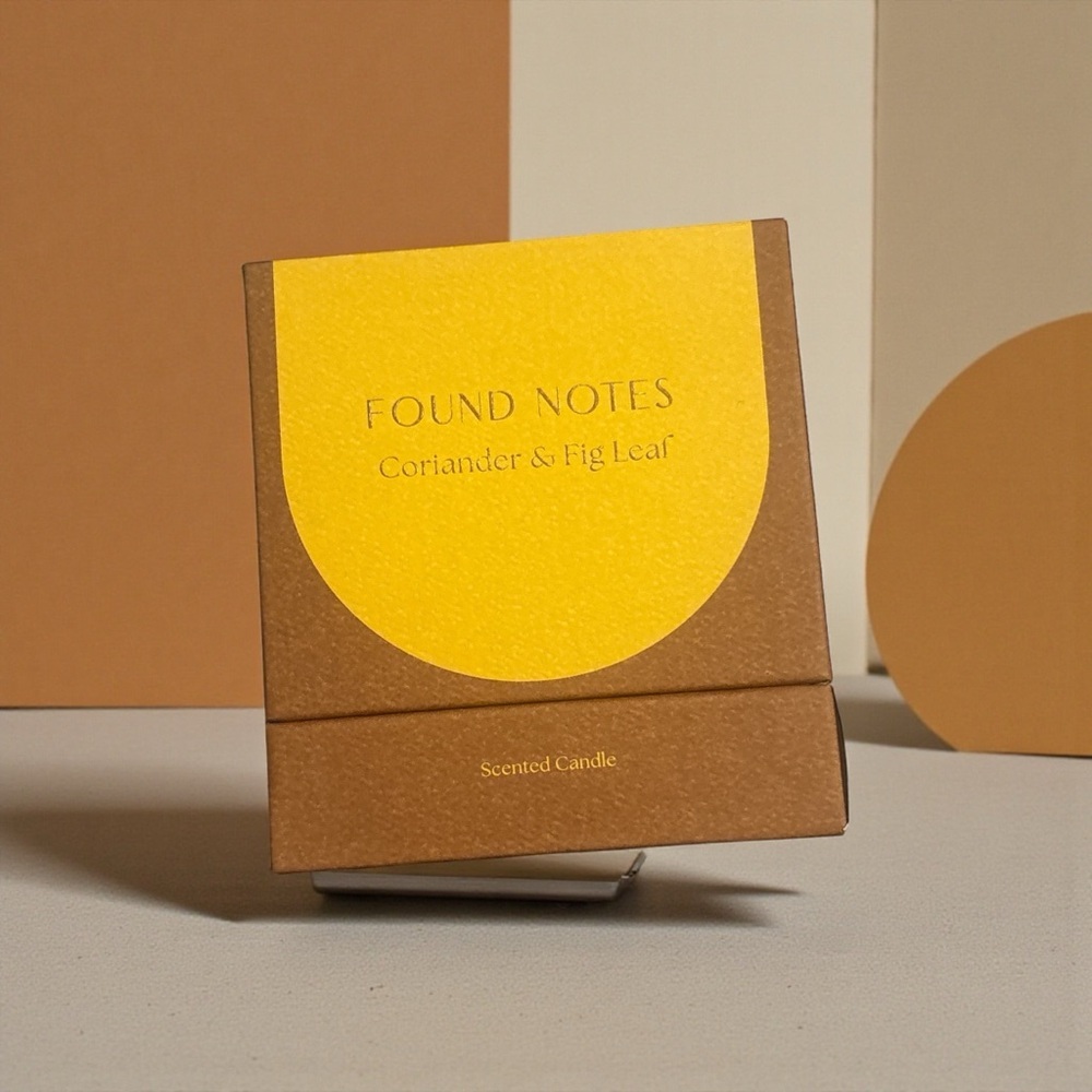 Found Notes Coriander & Fig Leaf Candle 5.3 oz Anthro Fresh Woody Yuzu Juniper - Picture 4 of 4